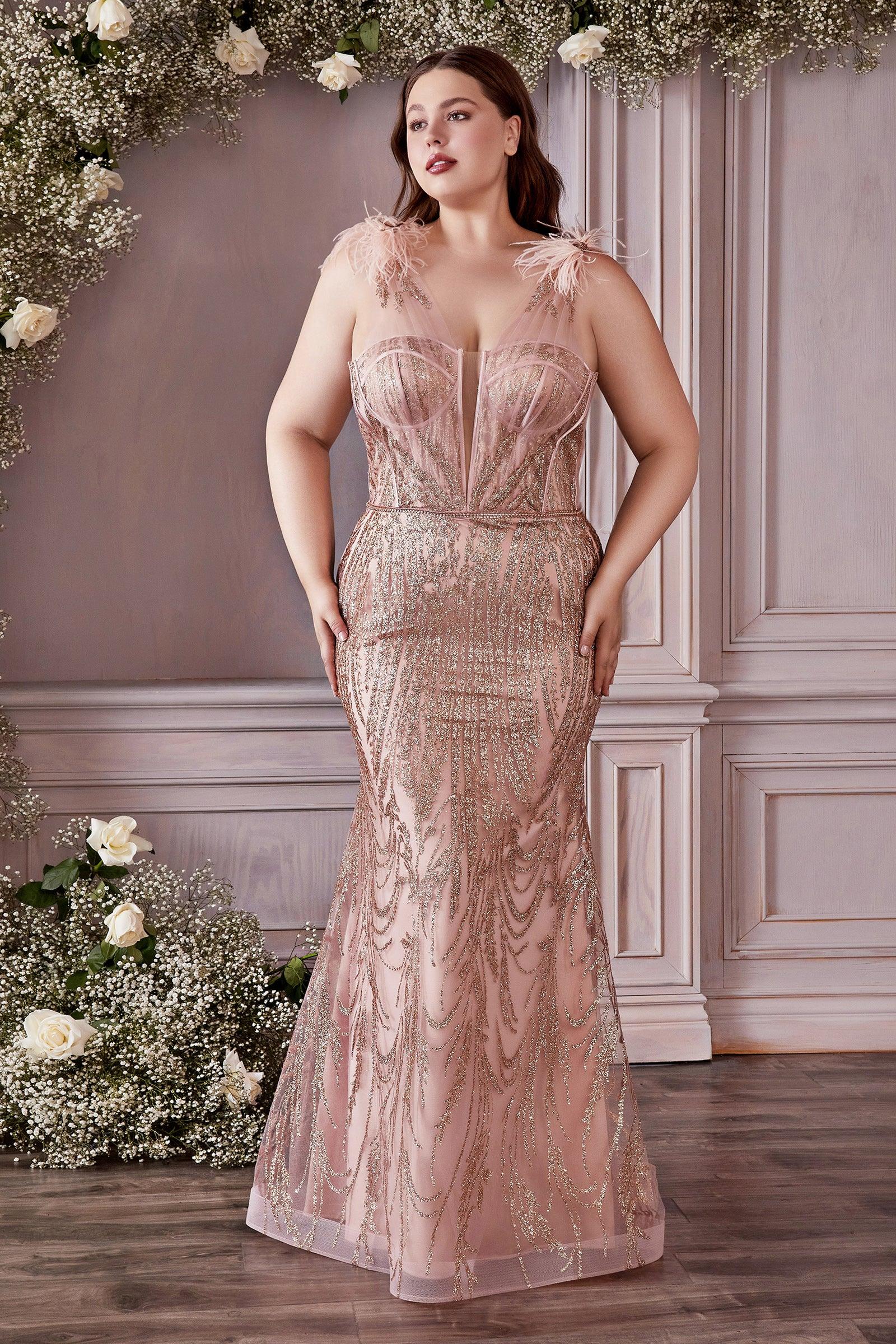 rose gold plus size dress
